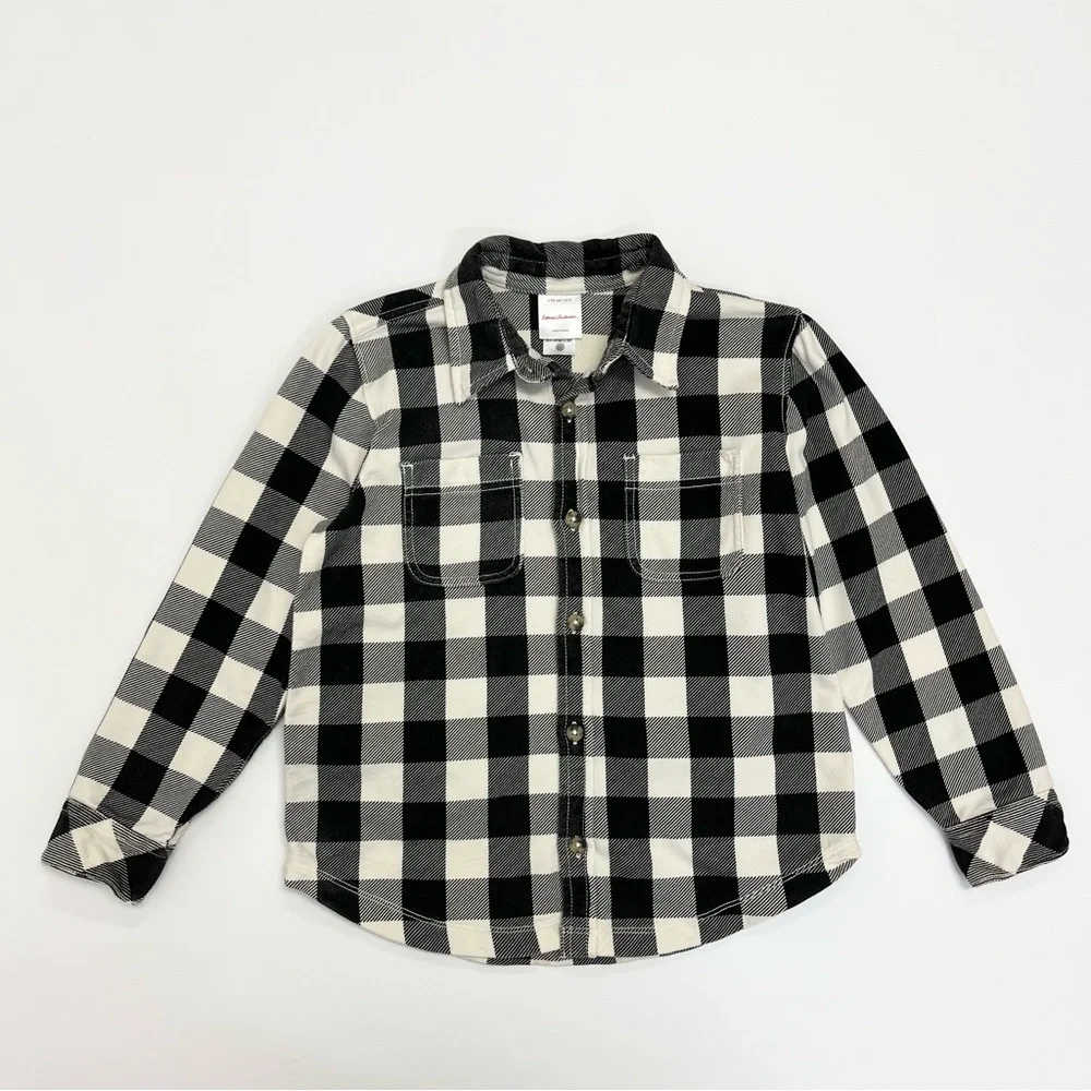 Hanna Andersson Flannel Button Down Shirt 110 cm